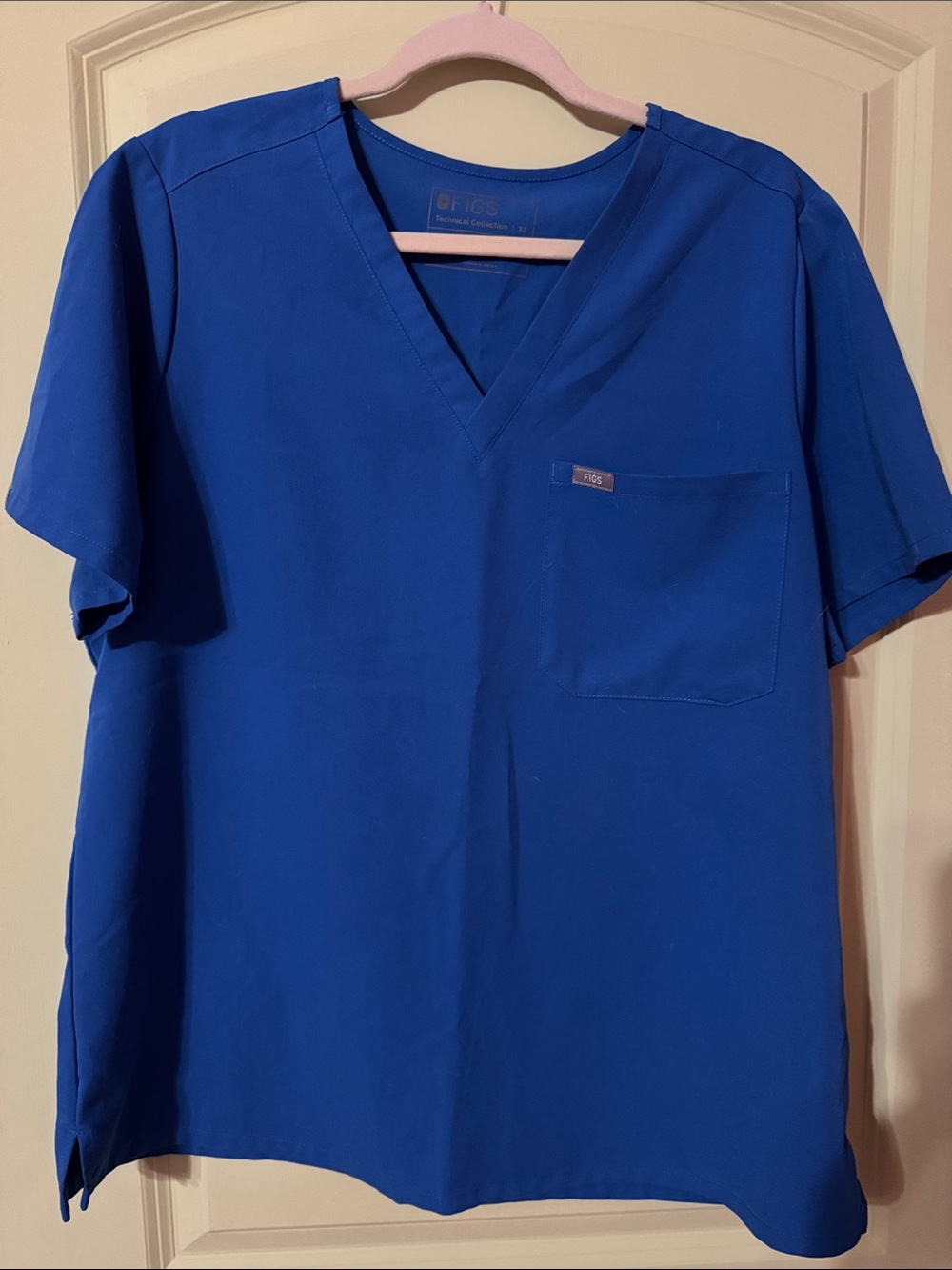 Figs Women’s V-Neck Top in Royal Blue